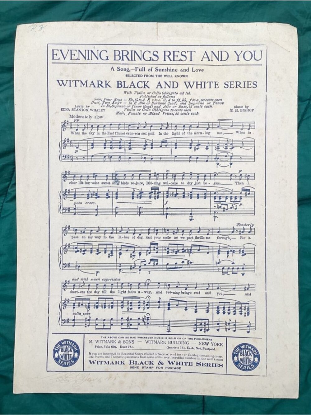 1917 Somewhere in France Is the Lily Sheet Music Witmark WWI Cover - Picture 3 of 4